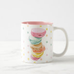 Macarons dots Mug<br><div class="desc">Illustration of a delicately balanced tower of pink,  green,  orange,  brown and yellow macarons. A French specialty and a delicious card or gift for a special friend or anyone who love sweet things.</div>