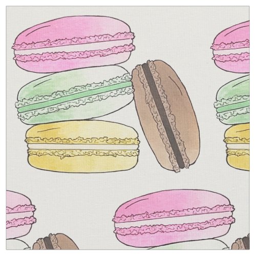 Macarons French Food Bakery Patisserie Cookies Fabric