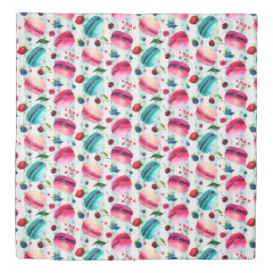 Macarons French Pastry in Pastel Watercolors Duvet Cover