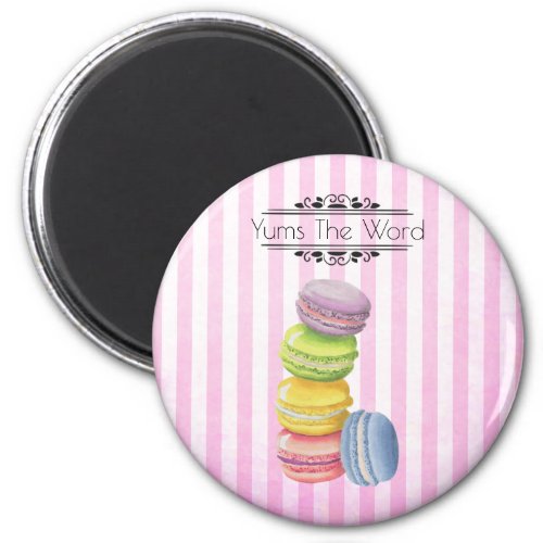 Macarons French Pastry in Pastel Watercolors Magnet