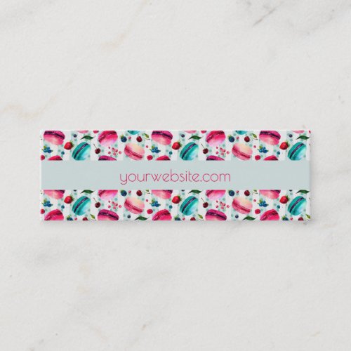 Macarons French Pastry With Berries And Polka Dots Mini Business Card