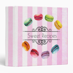 Macarons In A Circle French Pastry in Watercolor Binder