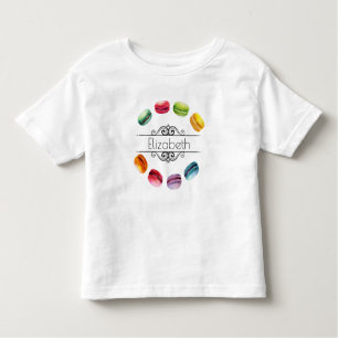 Macarons In A Circle French Pastry in Watercolor Toddler T-shirt