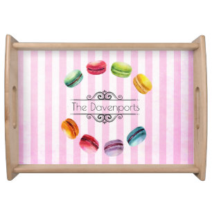 Macarons In A Circle   French Pastry Personalized Serving Tray