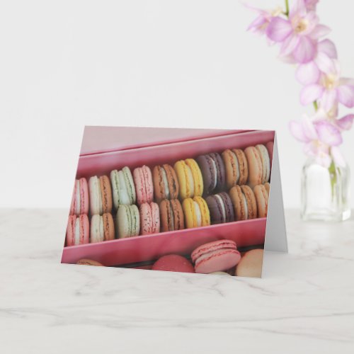 Macarons in different colors card
