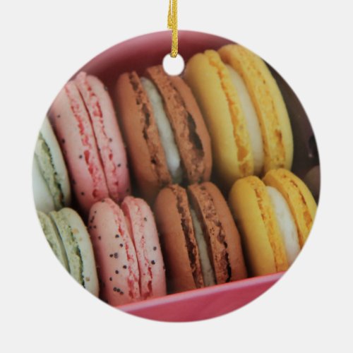 Macarons in different colors ceramic ornament