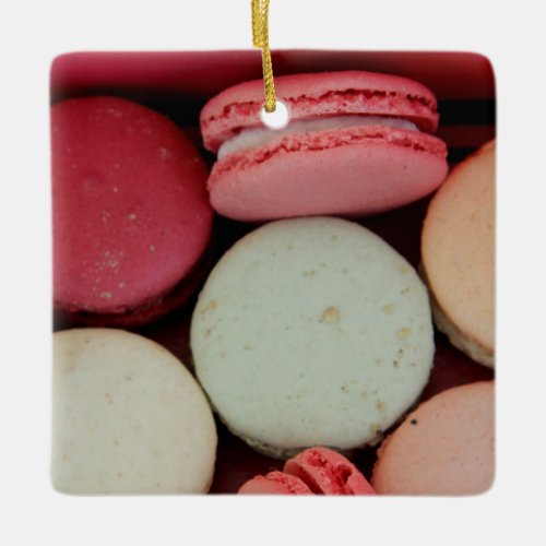 Macarons in different colors ceramic ornament