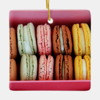 Macarons in different colors ceramic ornament