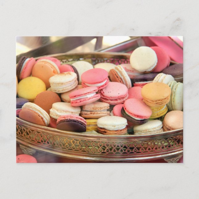 Macarons in different colors postcard (Front)