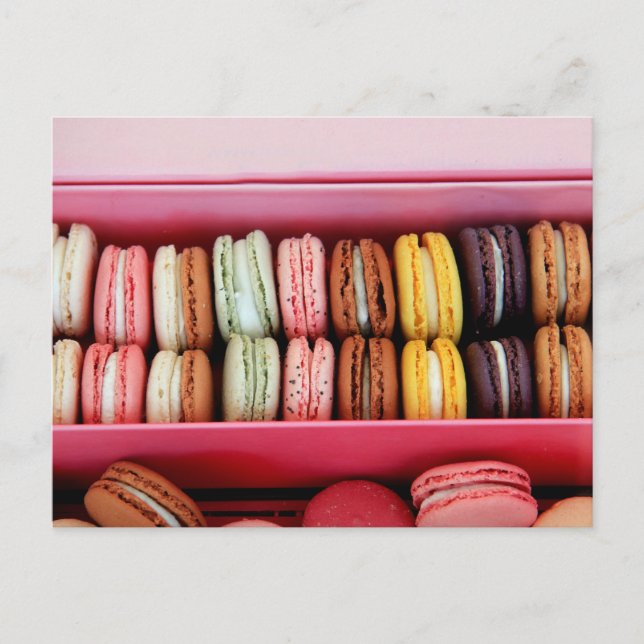 Macarons in different colors postcard (Front)