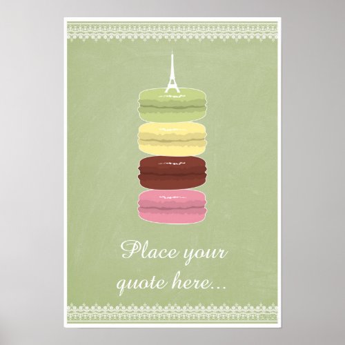 Macarons in Paris and Lace Poster