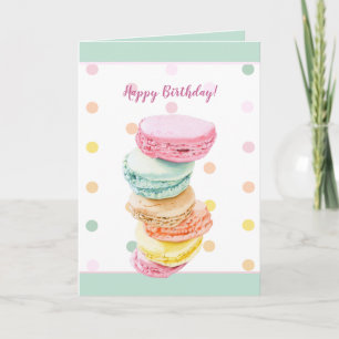 Macarons on Dots Birthday Card