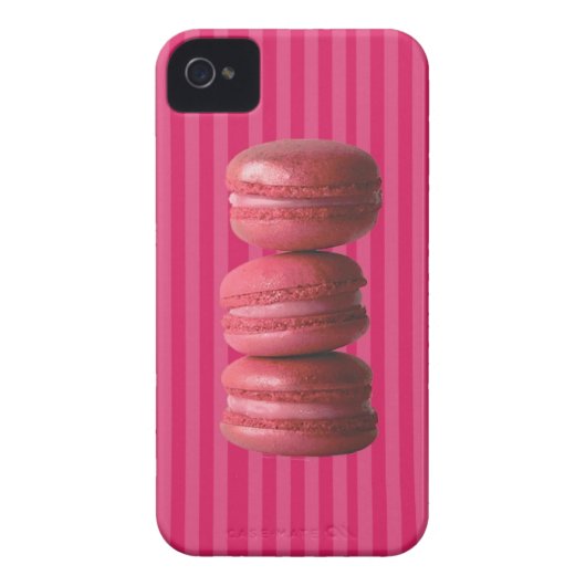 Macarons on French Stripes Case-Mate iPhone Case (Back)