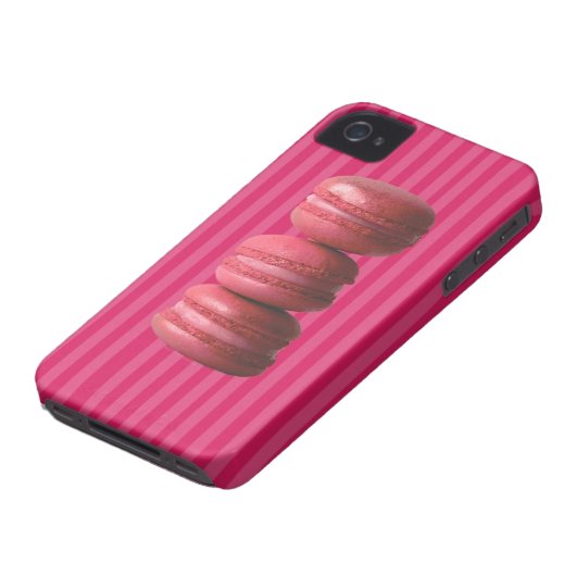 Macarons on French Stripes Case-Mate iPhone Case (Bottom)