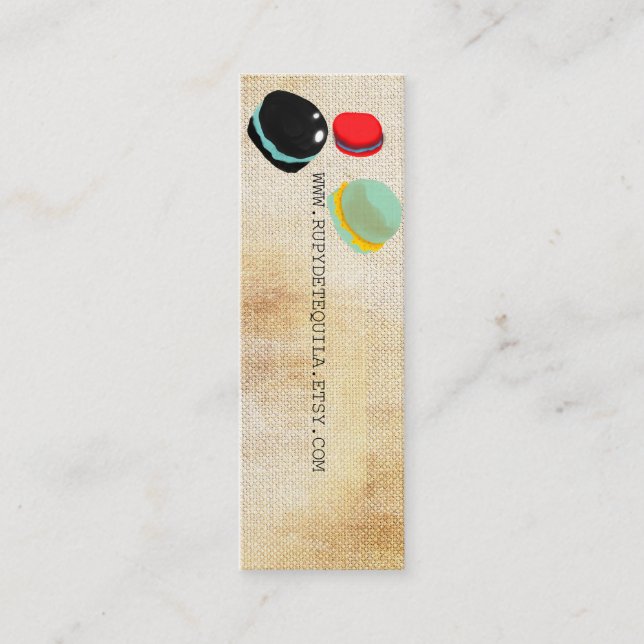 Macarons Paris Pastry Rupydetequila Mini Business Card (Front)