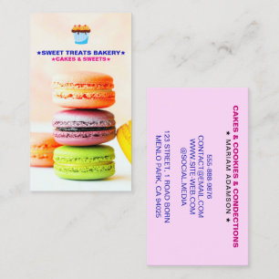Macarons Pastry Chef Macaroons Bakery Logo Business Card