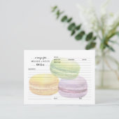 Macarons recipe cards, great bridal shower idea postcard (Standing Front)