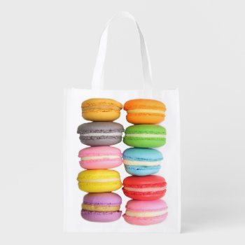 Macarons Reusable Grocery Bag by CarriesCamera at Zazzle
