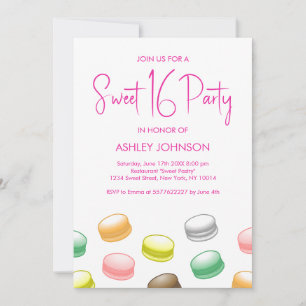 Macarons Sweet 16 Party Invitation