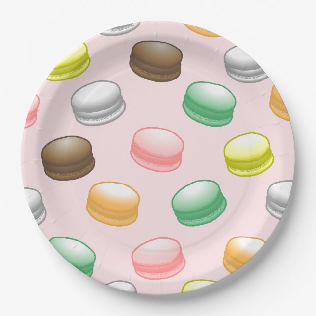 Macarons Sweet 16 Party Paper Plates (Front)
