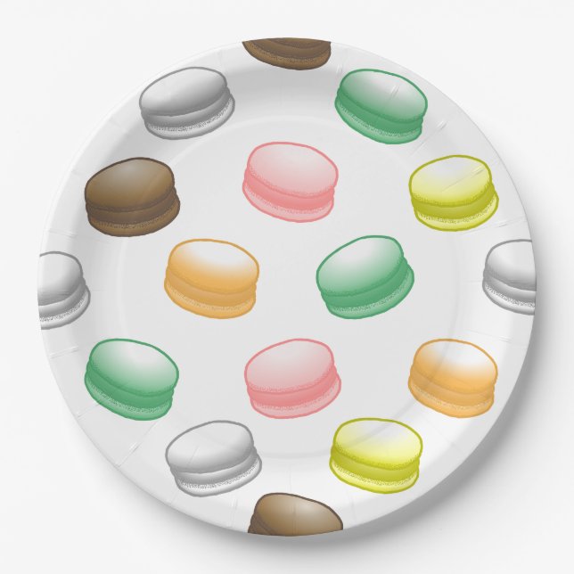 Macarons Sweet 16 Party Paper Plates (Front)