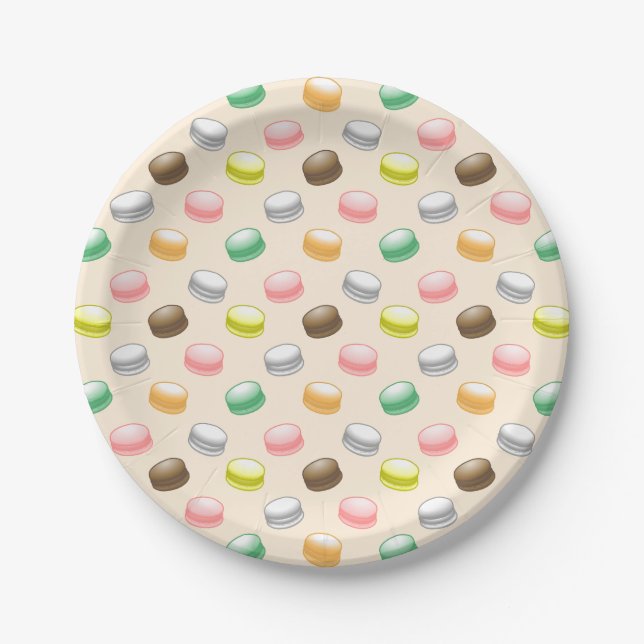 Macarons Sweet 16 Party Paper Plates (Front)