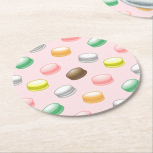 Macarons Sweet 16 Round Paper Coaster