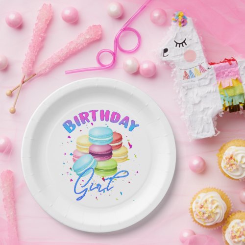 Macarons Sweet Birthday Girl Candy Lovers Theme Paper Plates