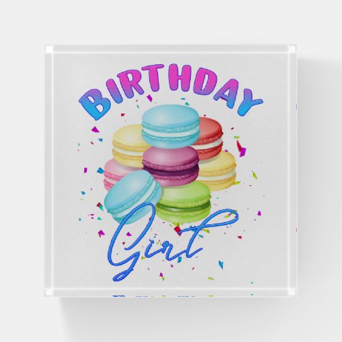 Macarons Sweet Birthday Girl Candy Lovers Theme  Paperweight