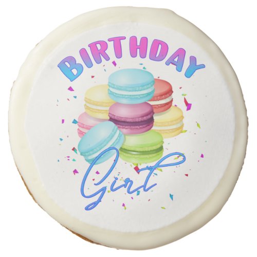 Macarons Sweet Birthday Girl Candy Lovers Theme  Sugar Cookie