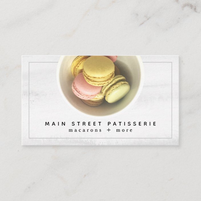 Macarons Watercolor Patisserie Bakery Chef Business Card Zazzle Com