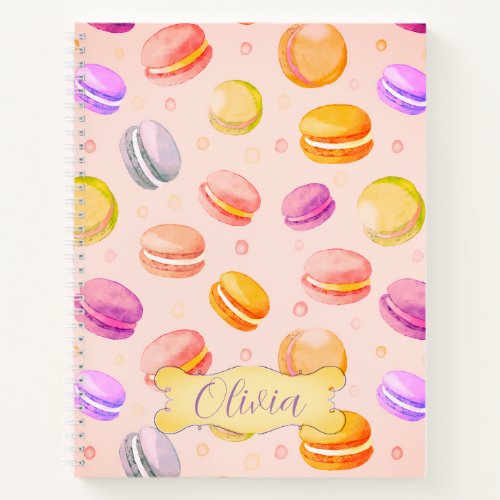 Macarons Watercolor  Personalized Notebook