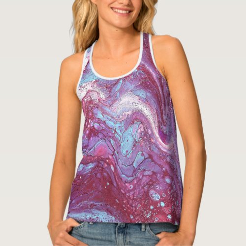 Macaroon 2 Abstract blue and red Tank Top