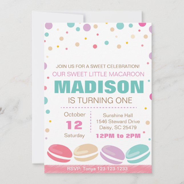 Macaroon Birthday Invitation (Front)
