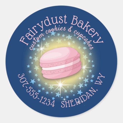 Macaroon cookie bakery pastry chef personalized classic round sticker