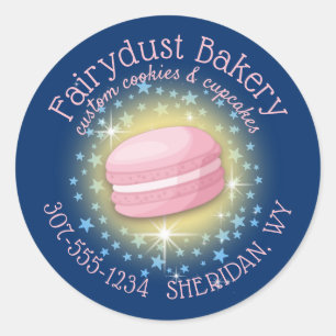 Macaroon cookie bakery pastry chef personalized classic round sticker