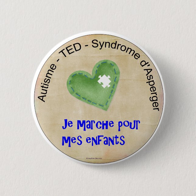 Macaroon I walk for my children Button (Front)