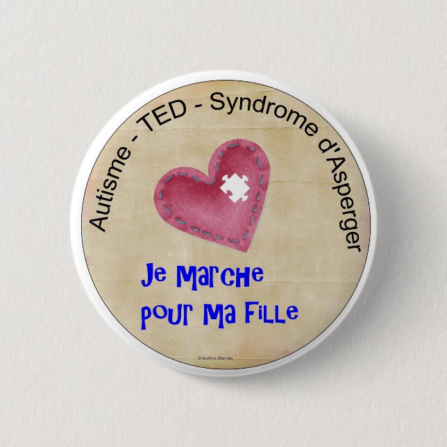Macaroon I walk for my daughter Pinback Button (Front)