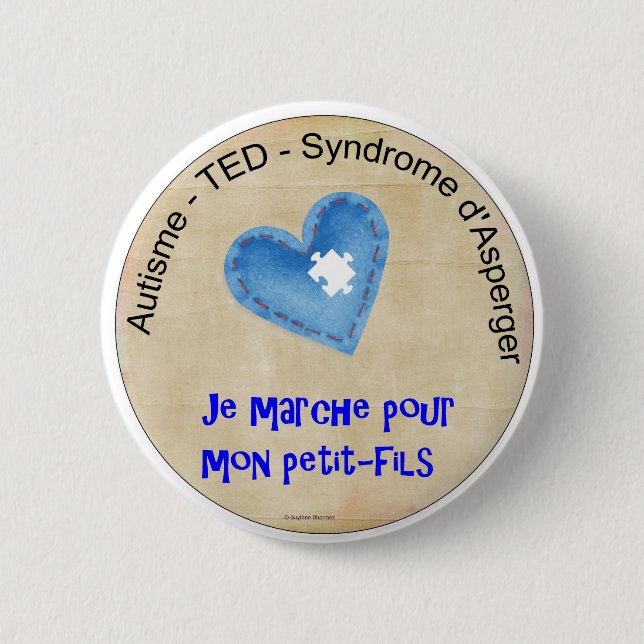 Macaroon I walk for my grandson Pinback Button (Front)