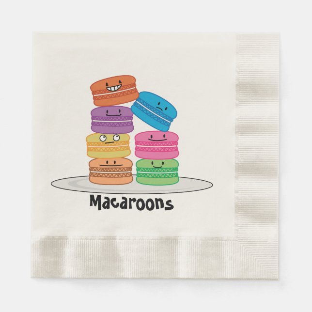 Macaroon Macaroons Cookie French sweet dessert Napkins (Front)
