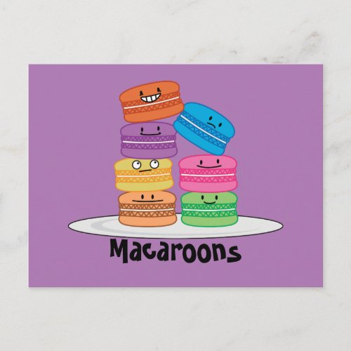 Macaroon Macaroons Cookie French sweet dessert Postcard