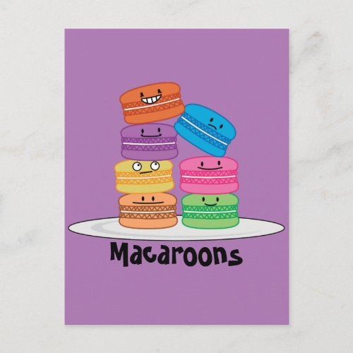 Macaroon Macaroons Cookie French sweet dessert Postcard