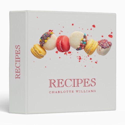 Macaroons Bakery Chef Cook Kitchen Cookbook 3 Ring Binder