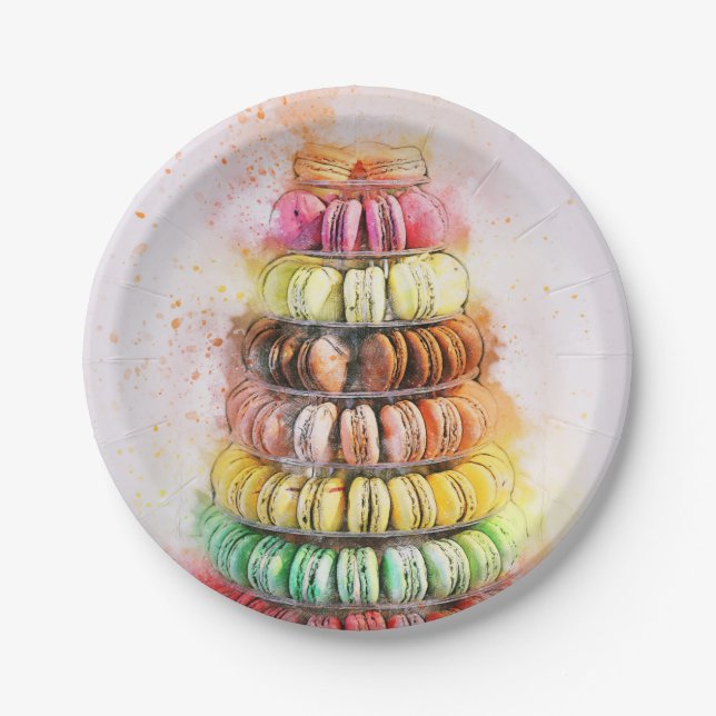 Macaroons Paper Plates (Front)