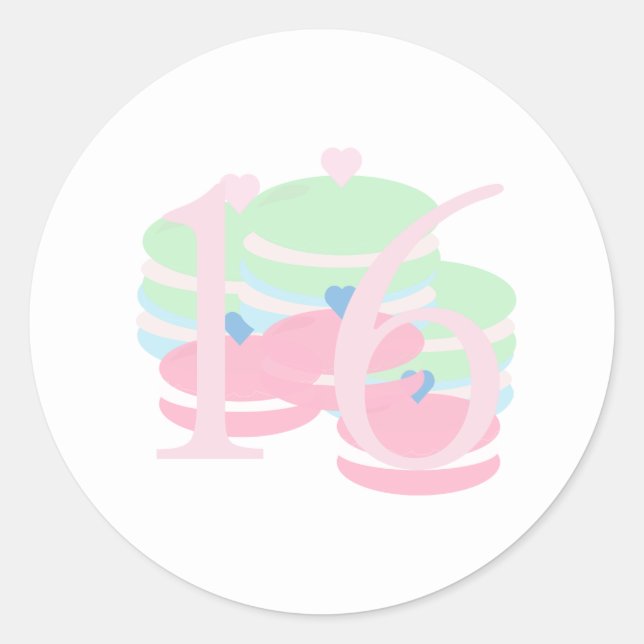 Macaroons Quince Sweet 16 Pastel  Favor Box Classic Round Sticker (Front)