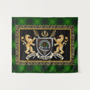 MacArthur Clan Badge & Motto w/Lions Tapestry