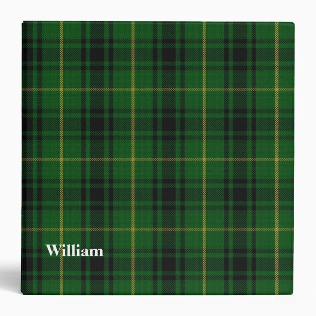 MacArthur Clan Custom Tartan Plaid Binder (Front)