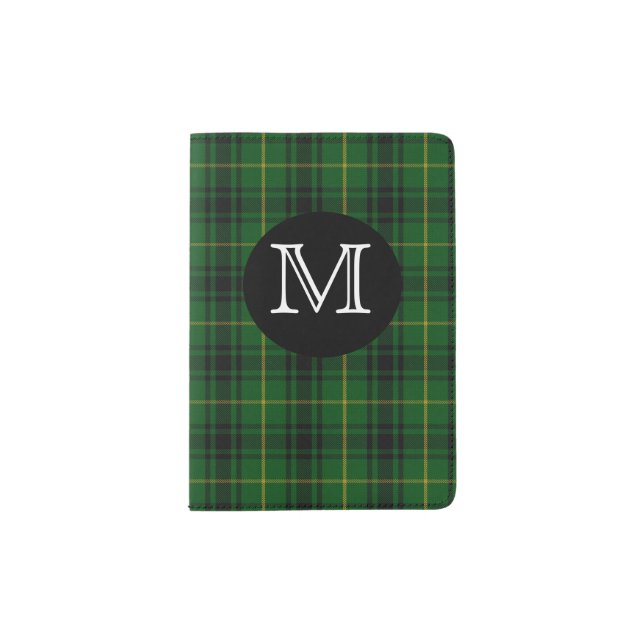 MacArthur Clan Plaid Monogram Passport Holder (Front)