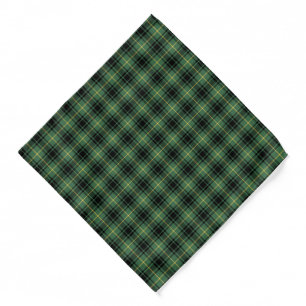MacArthur Clan Tartan Green, Black & Yellow Plaid Bandana