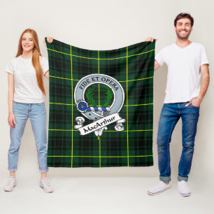 MacArthur Modern Clan Badge Tartan Plaid Fleece Blanket